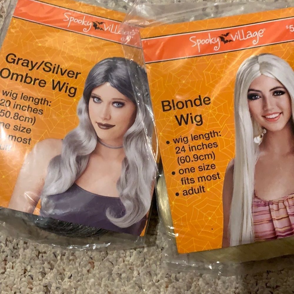 Gray/silver and blonde wig